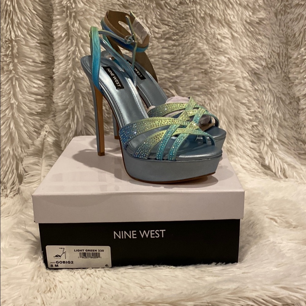 Nine West Women's Light Green Strappy Heels